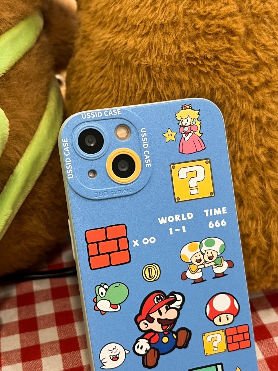 Blue Mario Apple 16 phone case, new iPhone 17 Promax mirror holder, 17air soft shell Pro