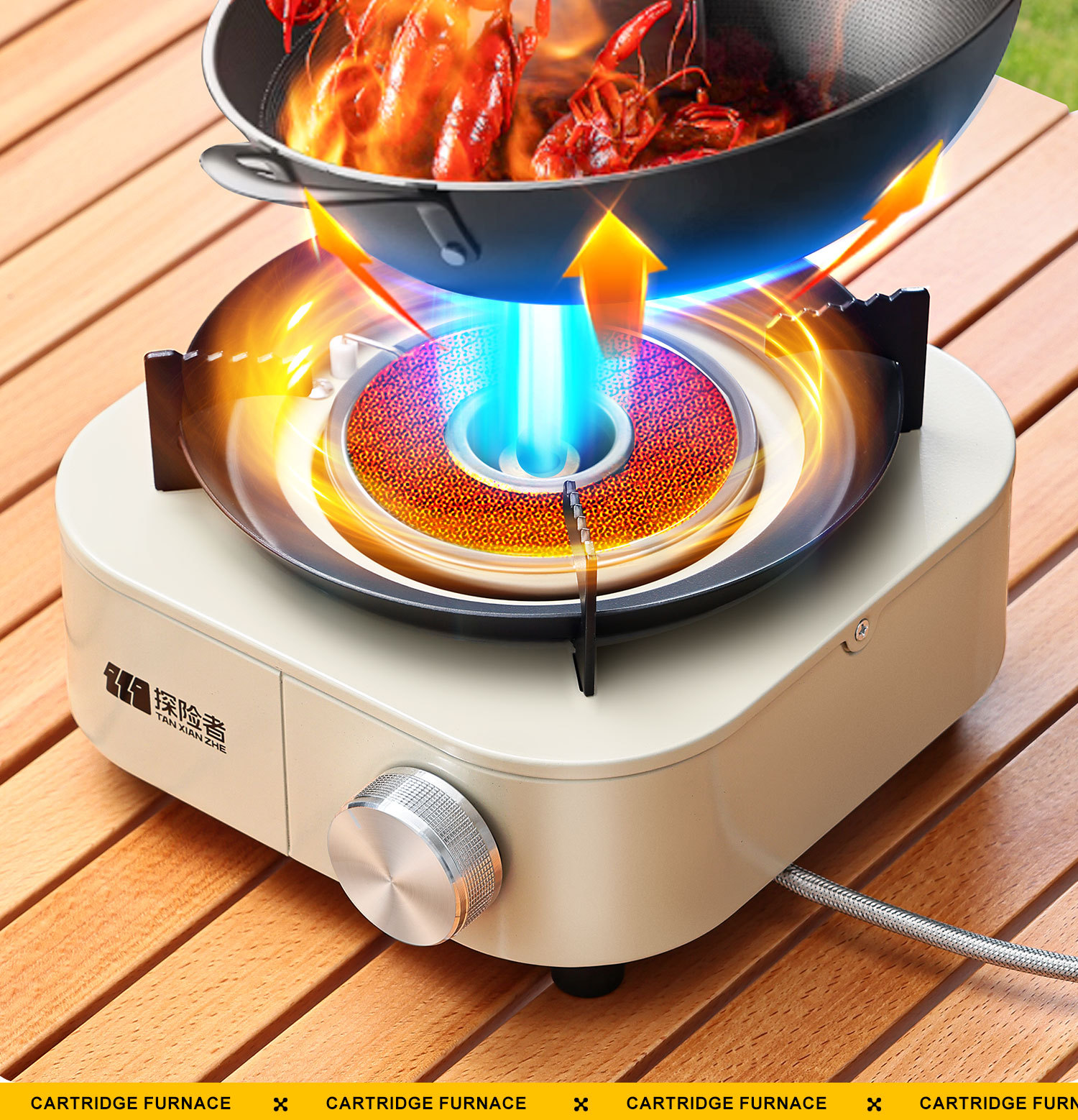 Card stove, outdoor portable split camping cookware, new stove, tea boiling stove, gas stove, separated new type