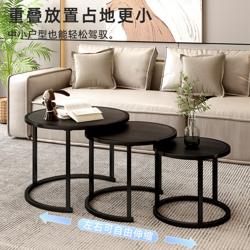 Журнальный столик в европейском стиле Light Luxury (комплект из 2 шт)