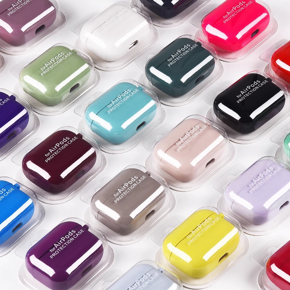 Solid color liquid silicone suitable for AirPods 4th generation protective case, 2nd generation 3rd generation Pro3 Apple Bluetooth earphone soft shell