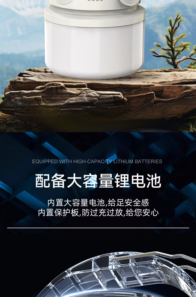 Popular solar powered outdoor camping lights for large customers, with long battery life and strong light. Portable charging lighting for camping stalls