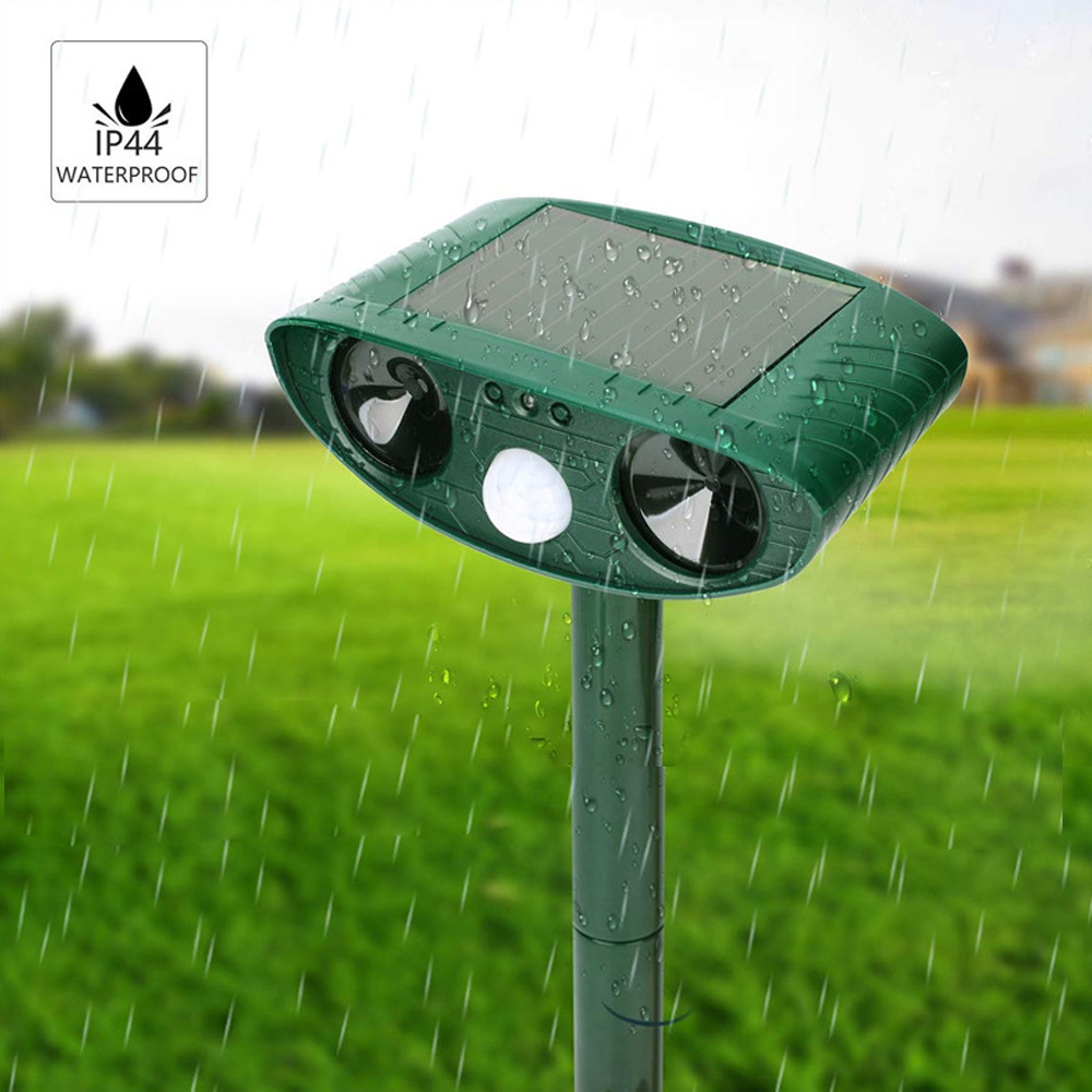 Multi functional outdoor solar ultrasonic animal repellent, mouse repellent, bird repellent, cat and dog repellent