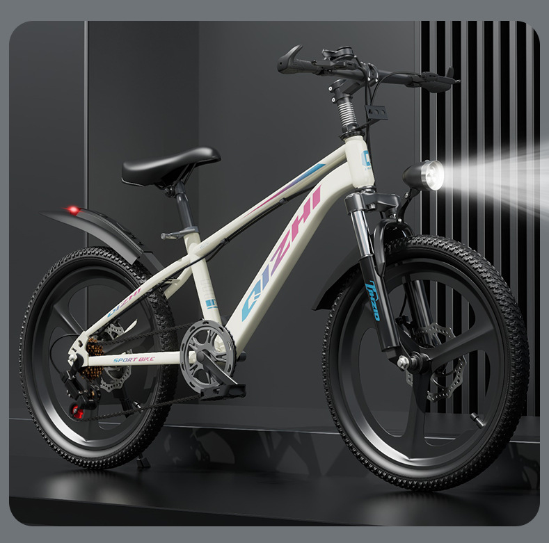Children's mountain bikes for children aged 6-12 years old, primary and secondary school students, single speed variable speed disc brake, male and female bike holding brake