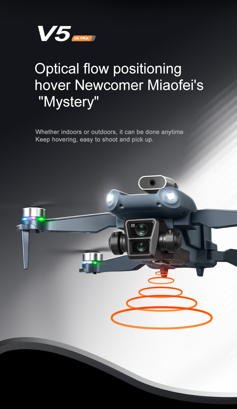 Cross border V5 unmanned aerial vehicle dual camera aerial photography with screen remote control aerial photography aircraft folding remote control aircraft