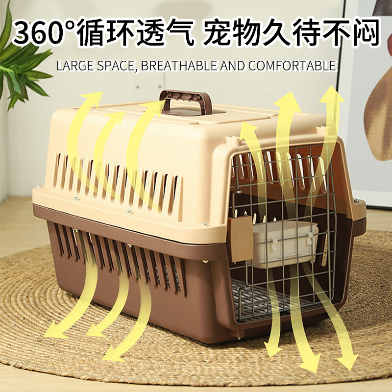 Cat Special Aviation Box Cat Cage Portable Pet Cheepate Careout Car Dog Cage Portable Plastic Plateed Box Wholesale