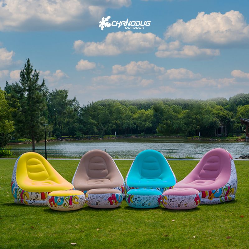 Outdoor inflatable sofa chair, portable camping, internet celebrity, thick flocking, lazy sofa, bedroom, home, leisure, folding bed