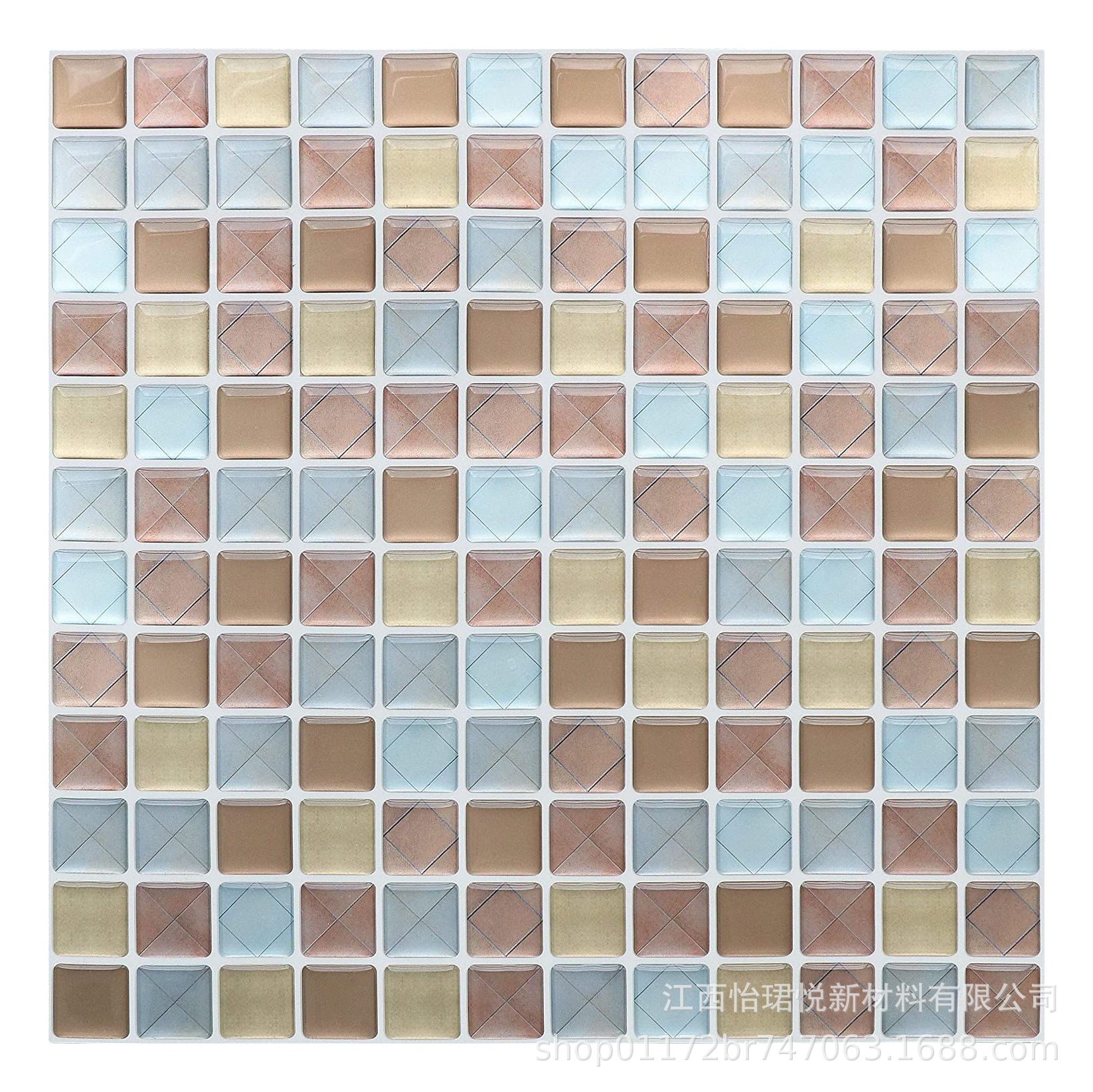 3D ceramic tile crystal wall sticker self-adhesive DIY mosaic home decoration kitchen oil proof bathroom waterproof three-dimensional