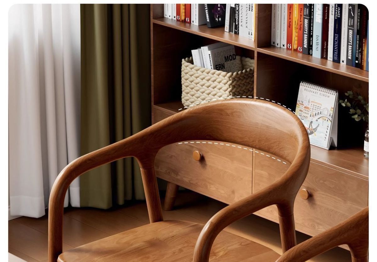 Nordic solid wood dining chair, backrest chair, simple home use, single person, Meite chair, negotiation, study, leisure restaurant
