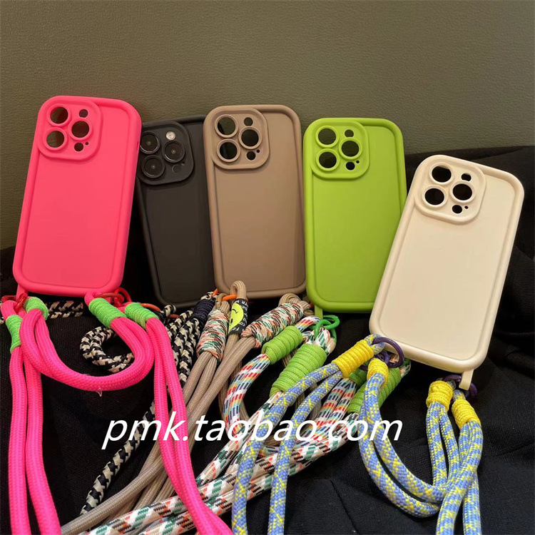 Personalized contrasting woven lanyard suitable for Apple 17 Promax phone case, iPhone 13 wristband, handheld, all inclusive 15