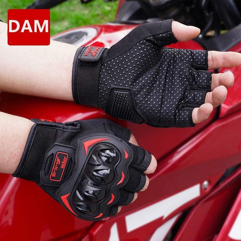 Motorcycle riding gloves for men in summer, all finger breathable. Motorcycle gloves, anti fall, bicycle gloves, windproof