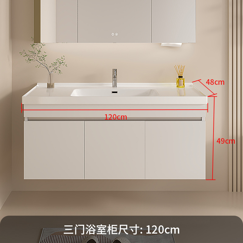 304 stainless steel bathroom cabinet combined with ceramic, one set of washbasin, bathroom sink, washbasin, and basin integrated