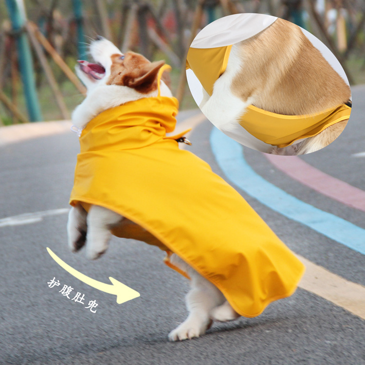 Печать It Casual Dog Rainscoat Scloak Bag Belly Corgi Teddy Golden Retriever Pet Raint Paint Легко носить одежду для собак Амазонки