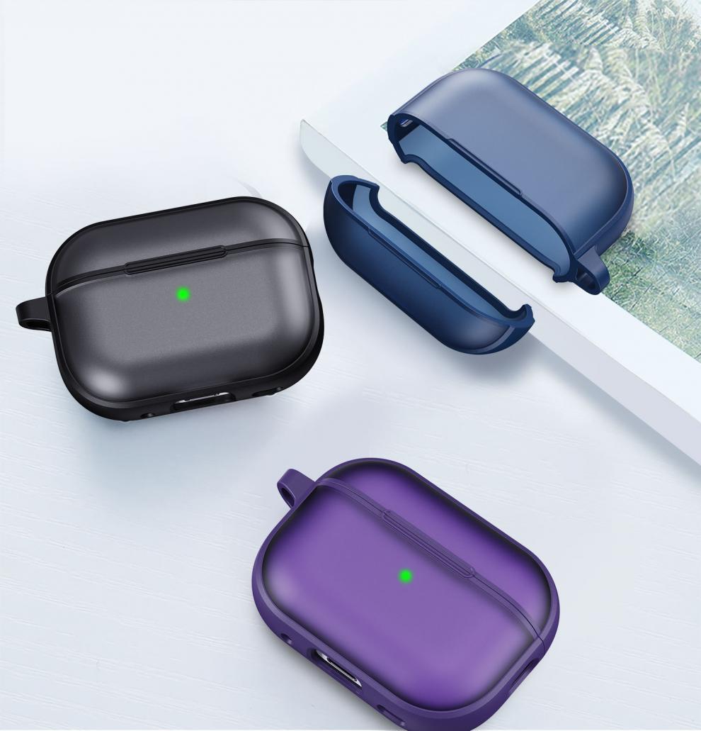 适用Airpods 4代肤感磨砂蓝牙耳机保护套airPodsPro3代防摔耳机壳