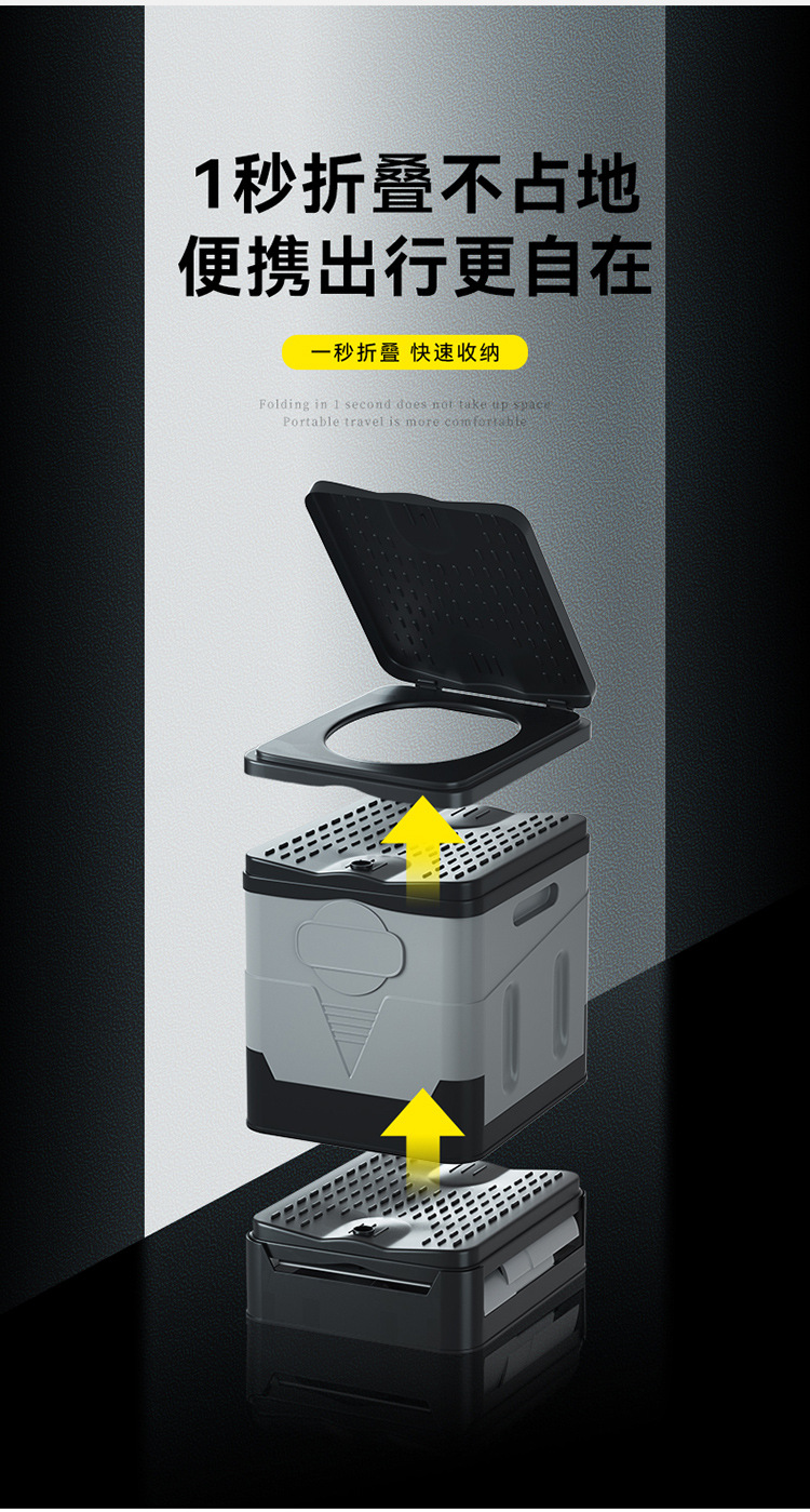 Spot wholesale folding toilet, foldable portable toilet, outdoor camping car toilet, emergency toilet