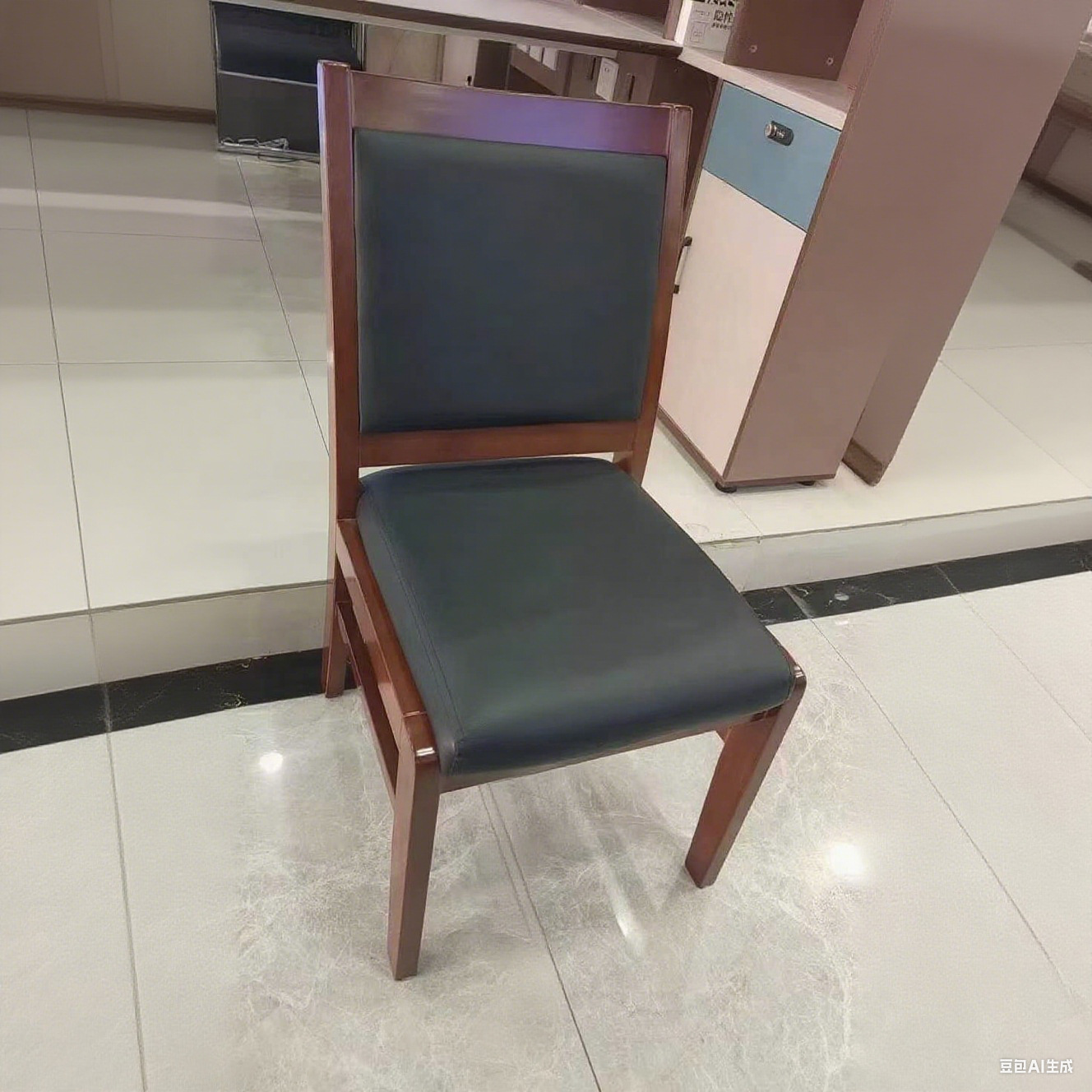 Эргономичное офисное кресло руководителя Hubo Furniture модель 6016 из массива дерева и кожи