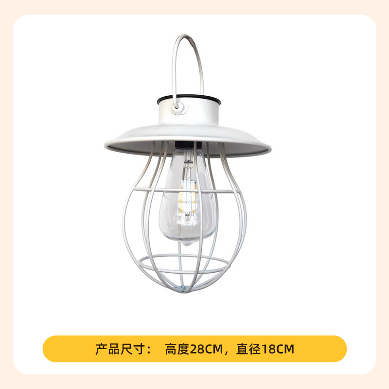 太阳能复古挂灯铁艺LED吊灯庭院灯吊灯阳台防水室外花园灯笼装饰