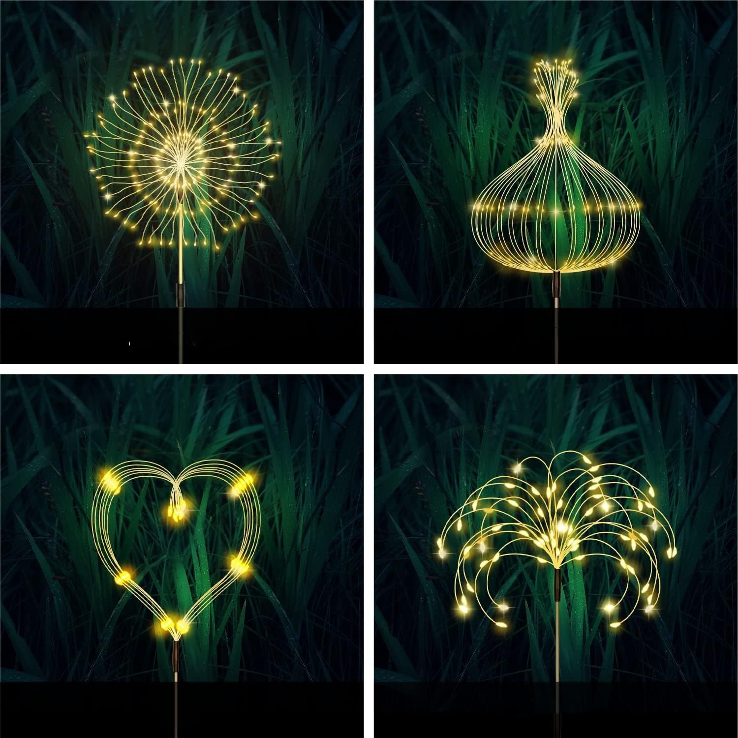 Amazon solar fireworks lights, LED lights, Christmas ground plug, 8 modes, outdoor waterproof garden courtyard decoration