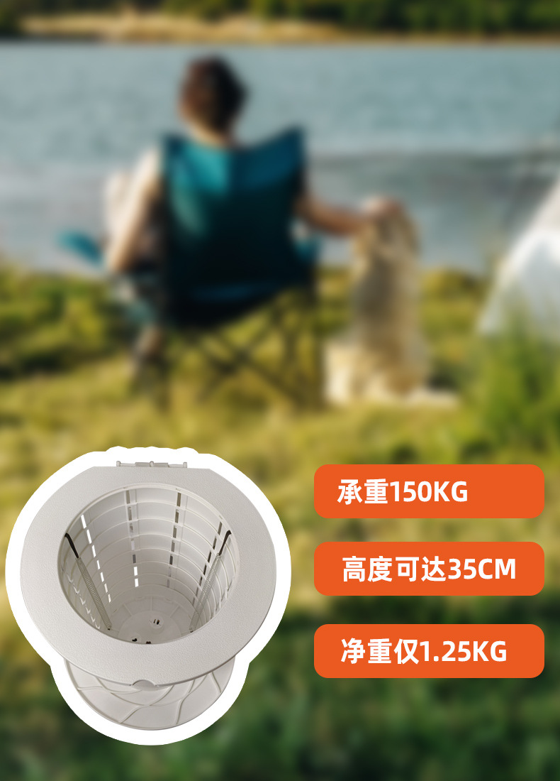 Portable 10th generation folding toilet, car mounted camping emergency toilet, garbage bin, adjustable stool, wholesale