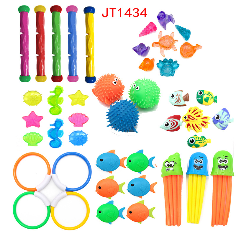Cross border Amazon diving toys children's swimming pool treasure hunt diving torpedo water ring diamond water play set toys
