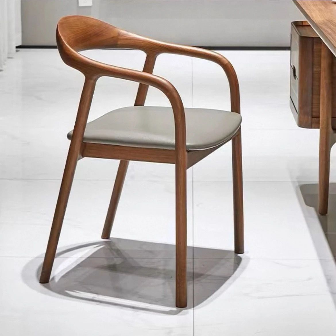 Nordic solid wood dining chair, backrest chair, simple home use, single person, Meite chair, negotiation, study, leisure restaurant