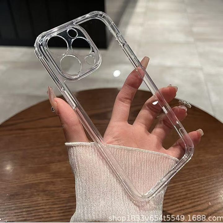 Transparent inner four corner anti drop suitable for Apple 16 phone case, new Apple 17 Promax acrylic protective cover 15