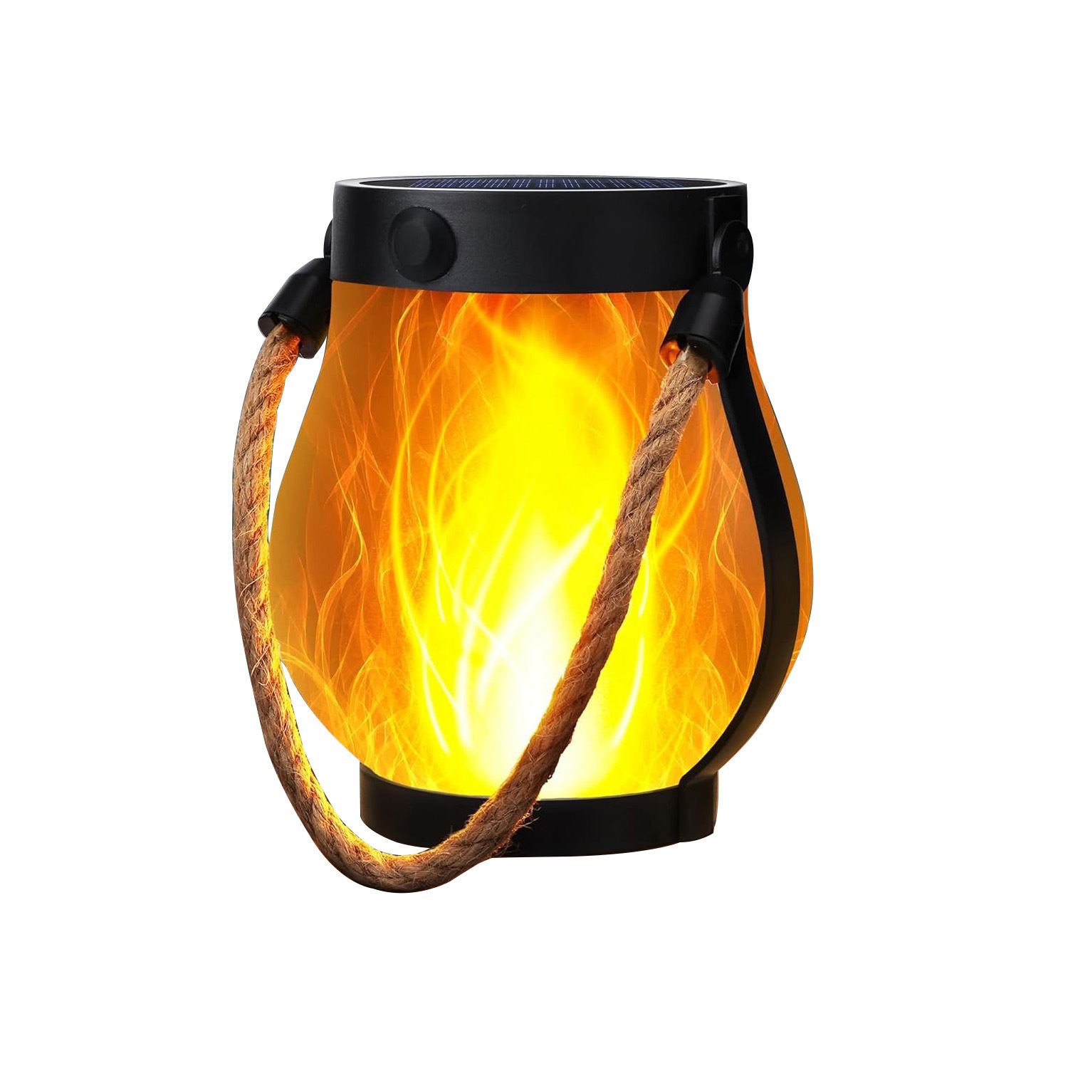 Cross border solar flame lamp hemp rope lantern courtyard garden decoration Mason lamp solar USB courtyard lamp