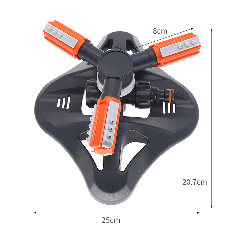Strict selection of orange white new ABS three-way sprinkler with multi-mode free adjustment for garden, lawn and green space sprinklers
