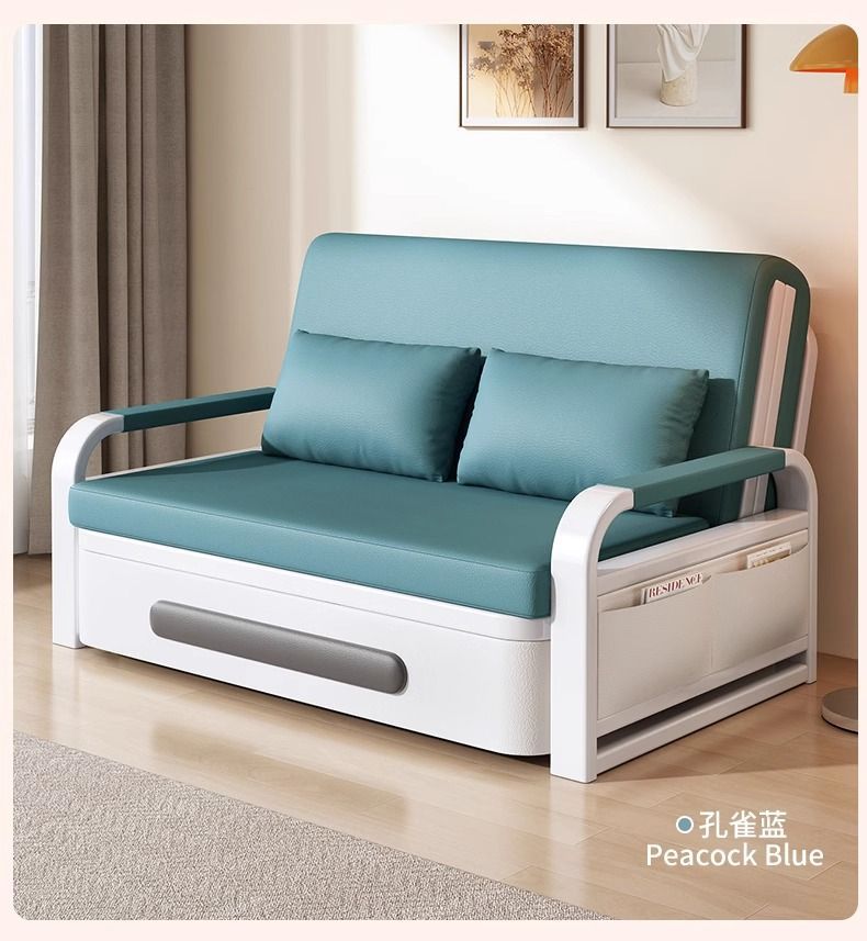 Folding sofa bed, dual-purpose sofa bed, living room multifunctional retractable bed, small-sized cat scratch leather sofa bed, bedroom bed