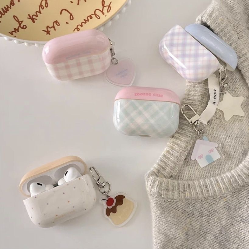 Personalized Ins, niche color blocking grid pattern, Apple's new AirPods, spro3 Bluetooth earphones, 4th generation protective case, 3rd generation 2
