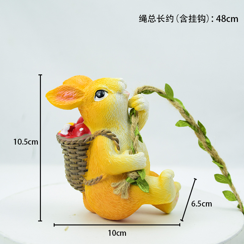 Outdoor Garden Cute Resin Crafts Pendant Cartoon Rabbit Climbing Courtyard Creative Decoration Outdoor Ornament