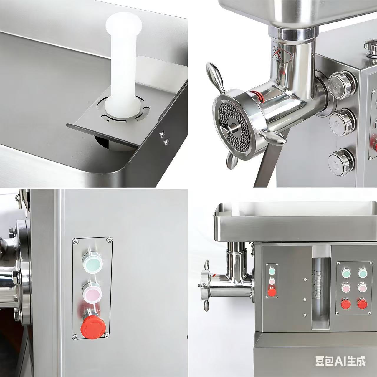 Fully automatic industrial grade high-power stainless steel frozen meat grinder for foreign trade export food processing and meat mixing equipment