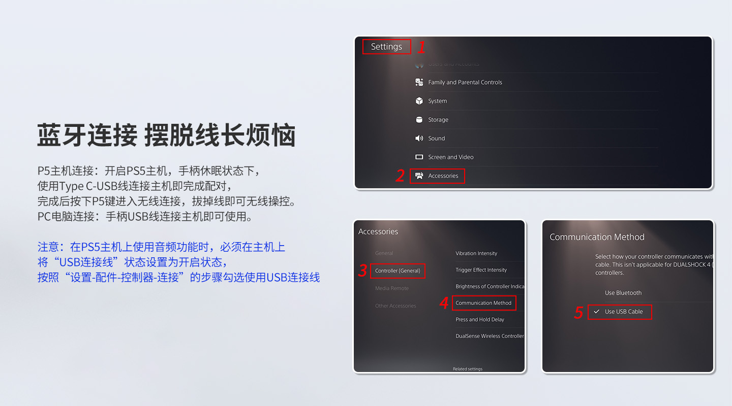 适用于索尼 ps5游戏主机 ps5手柄索尼手柄 ps5游戏手柄 电脑手柄
