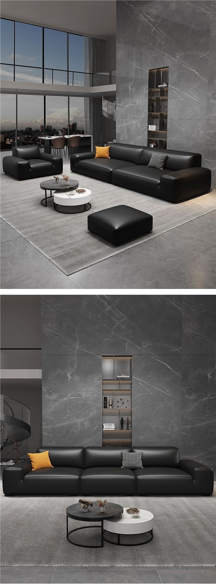 Диван-модуль из натуральной кожи Qijue Furniture модель 7666165569569