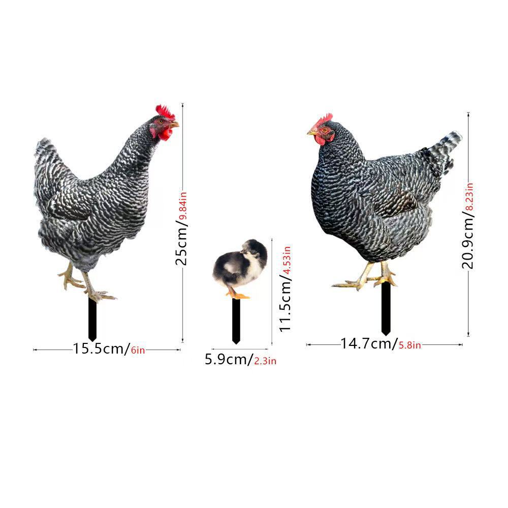 3D Courtyard Rooster Acrylic Mirror Yardart Garden Outdoor Decoration Ornaments Creative Courtyard Ornaments