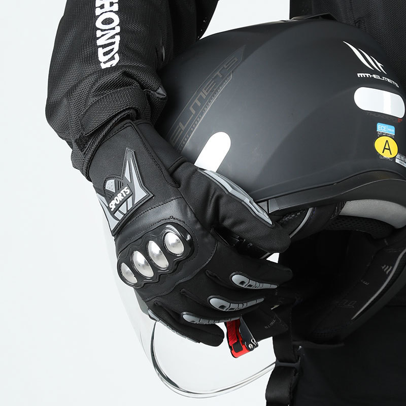 Motorcycle riding gloves men's stainless steel hard shell anti fall mountain bike riding equipment gloves cross-border