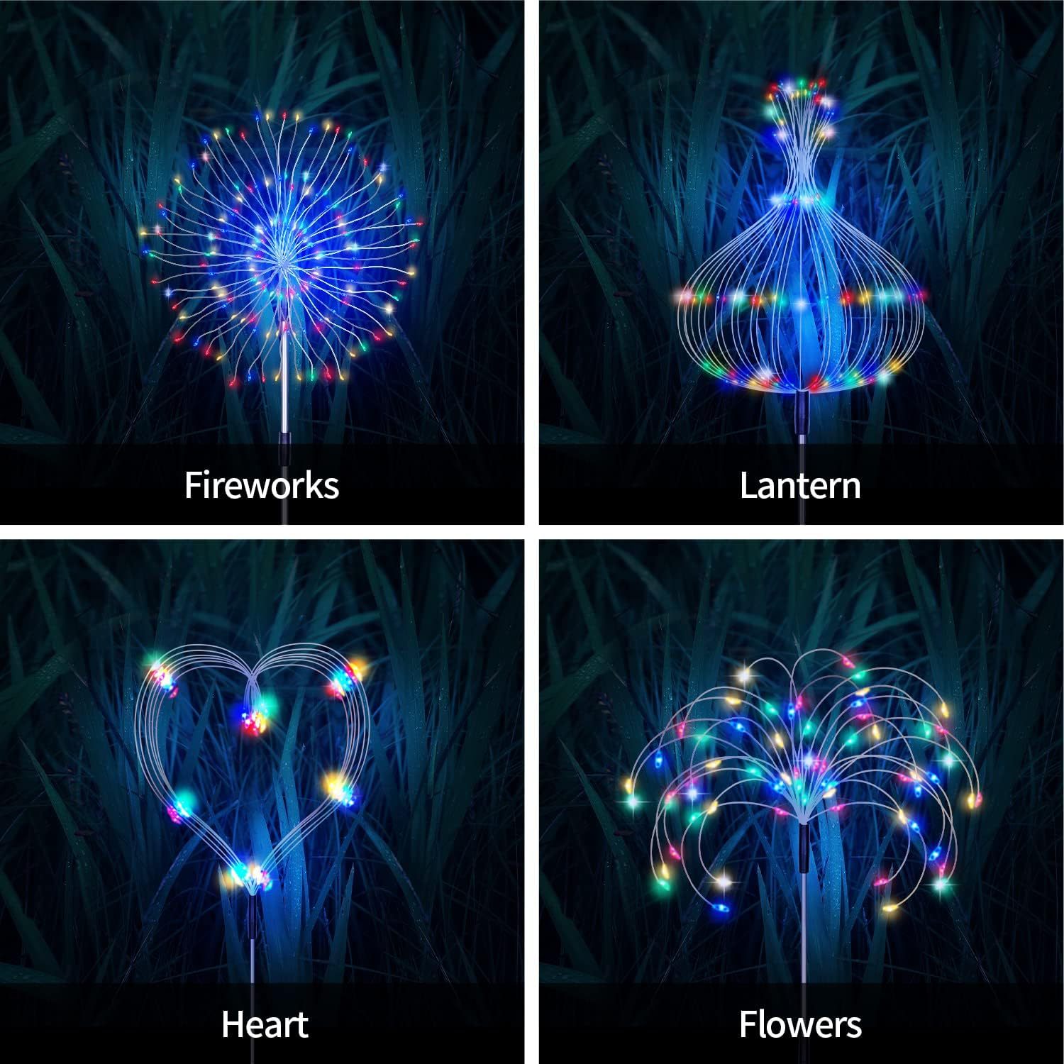 Amazon solar fireworks lights, LED lights, Christmas ground plug, 8 modes, outdoor waterproof garden courtyard decoration