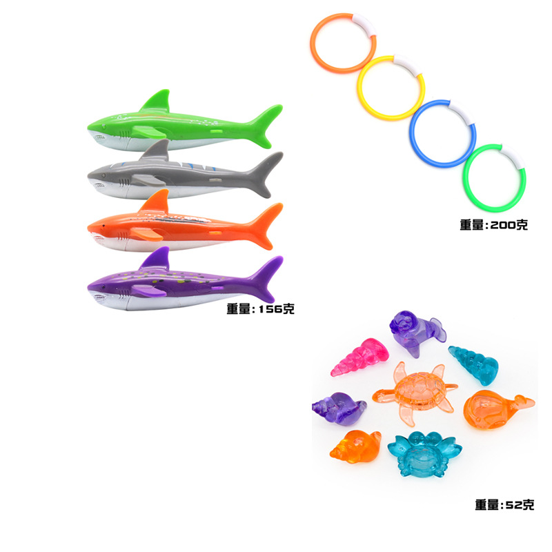 Cross border Amazon diving toys children's swimming pool treasure hunt diving torpedo water ring diamond water play set toys