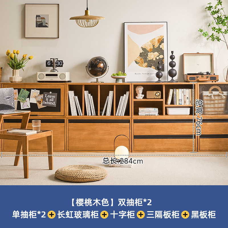 Модульный стеллаж-шкаф из массива дерева Chenjie Furniture