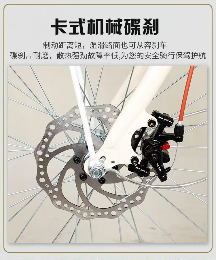 Retro city bike 24 inch 26 inch adult male and female commuting disc brake variable speed student coffee style lightweight bike