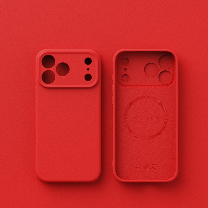 Suitable for iPhone 17 ProMax premium liquid silicone magnetic phone case Apple 16 ultra-thin solid color skin sensation 15