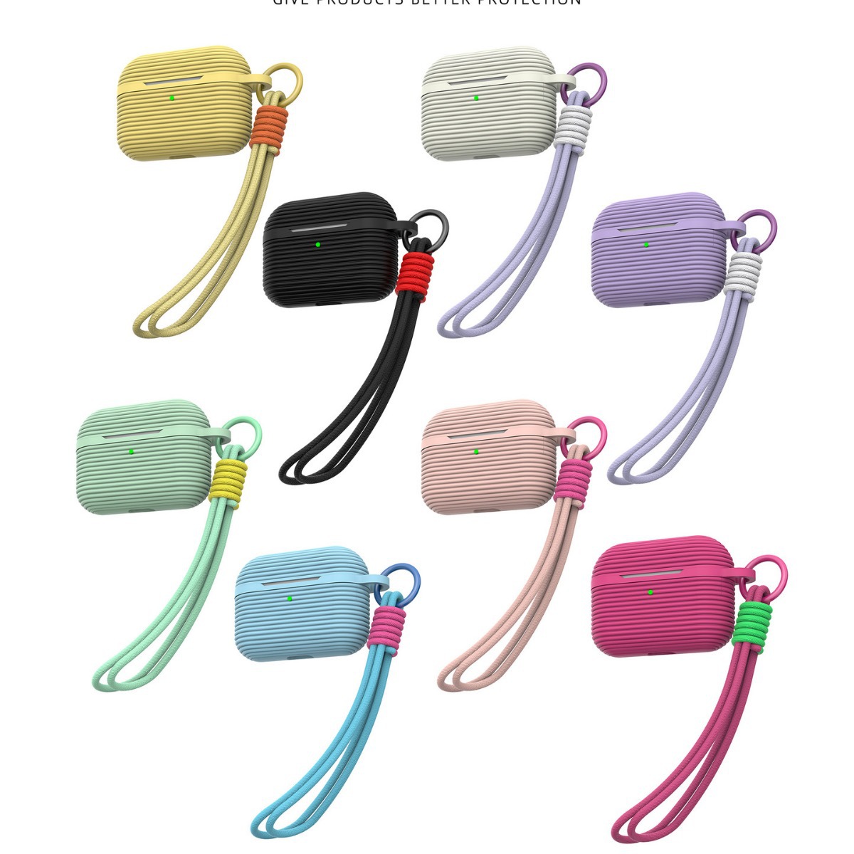 硅胶苹果耳机套软硅胶带手绳airpods2025pro3耳机壳手绳肤感软壳