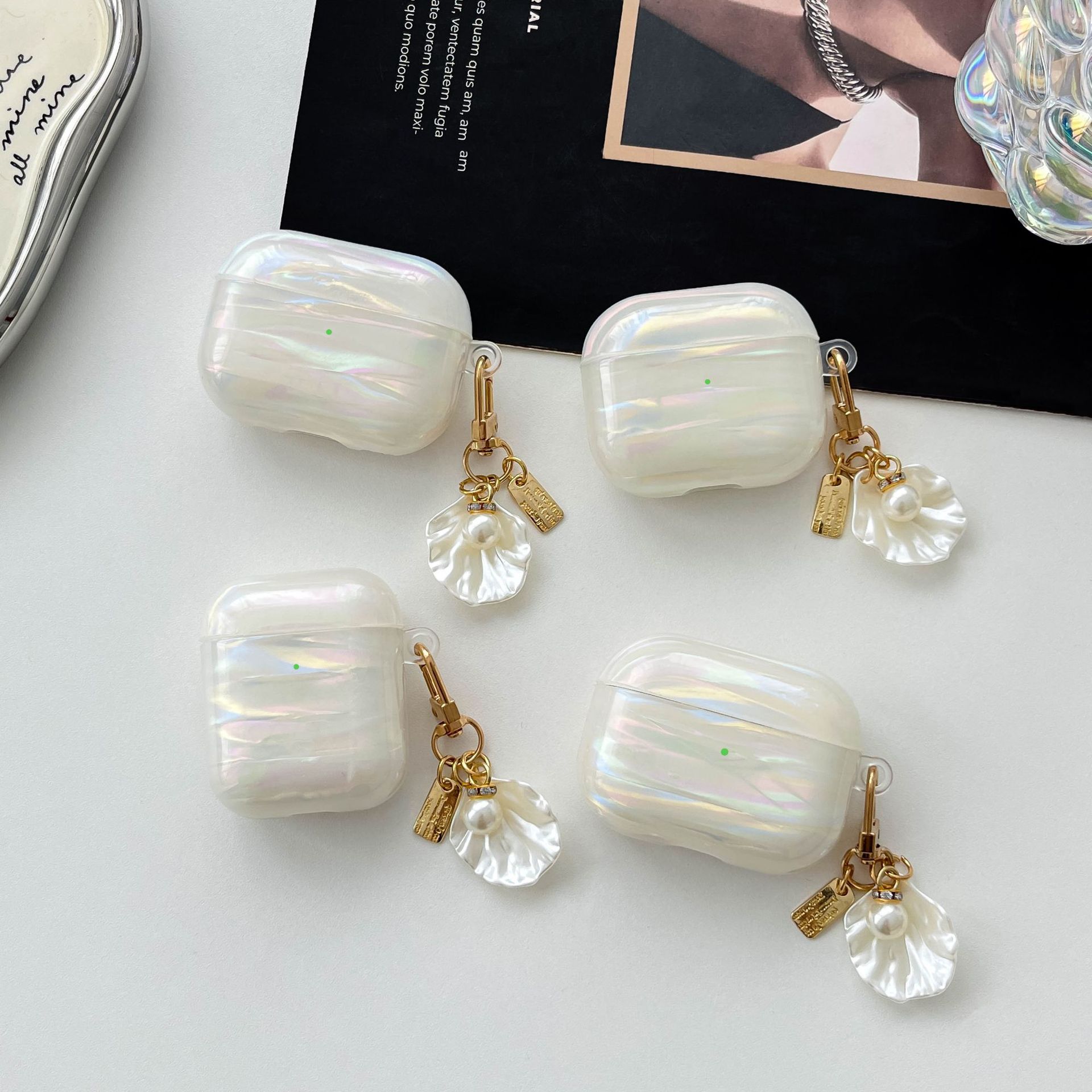 适用AirPods1/2代蓝牙耳机保护套 3代Pro仿真贝壳纹 Pro2软壳批发