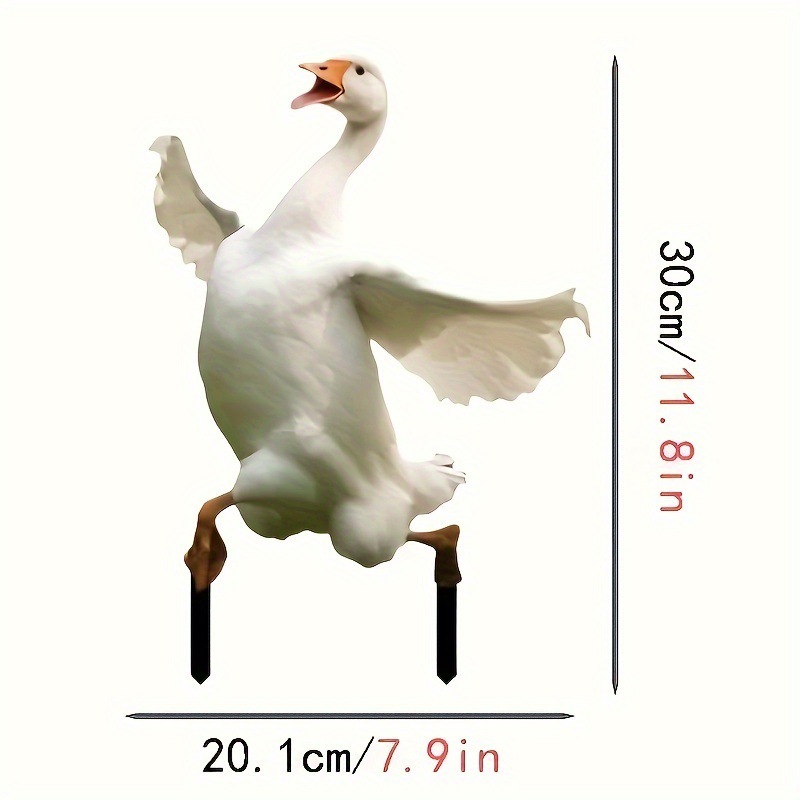 Cross border cute goose 2D acrylic garden stake lawn potted plant decoration ground inserted flowerpot embellishment props