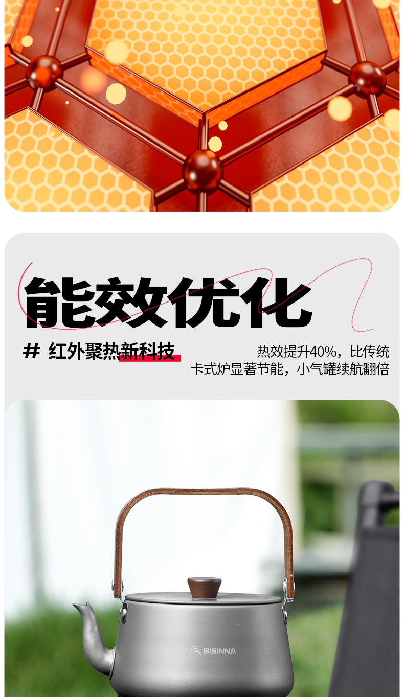 Card stove, outdoor portable gas stove, new infrared split type outdoor camping, tea brewing, windproof stove