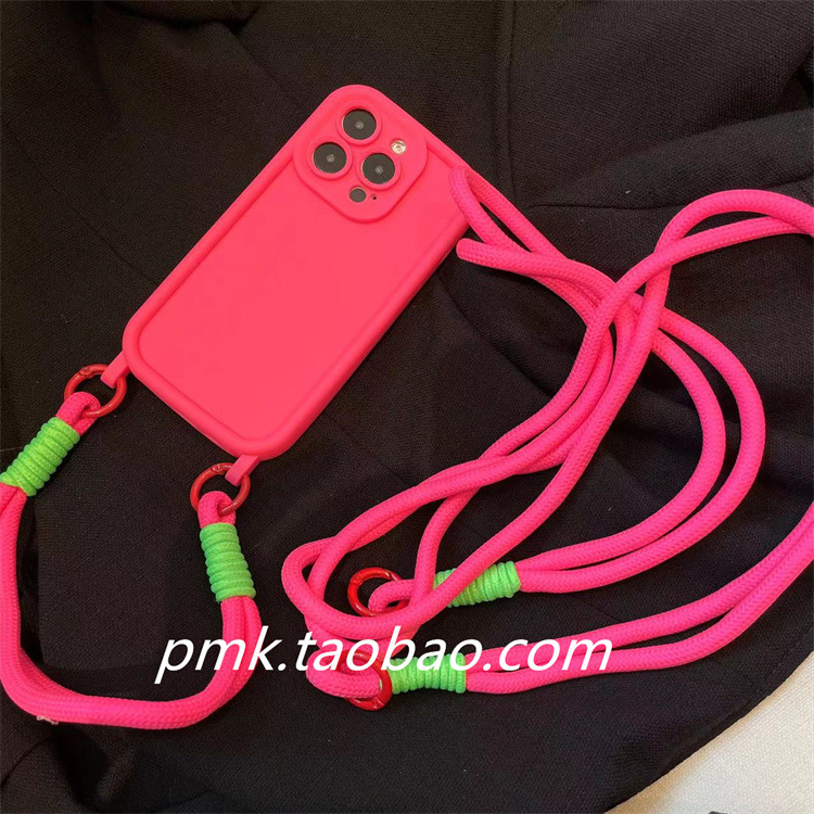 Personalized contrasting woven lanyard suitable for Apple 17 Promax phone case, iPhone 13 wristband, handheld, all inclusive 15