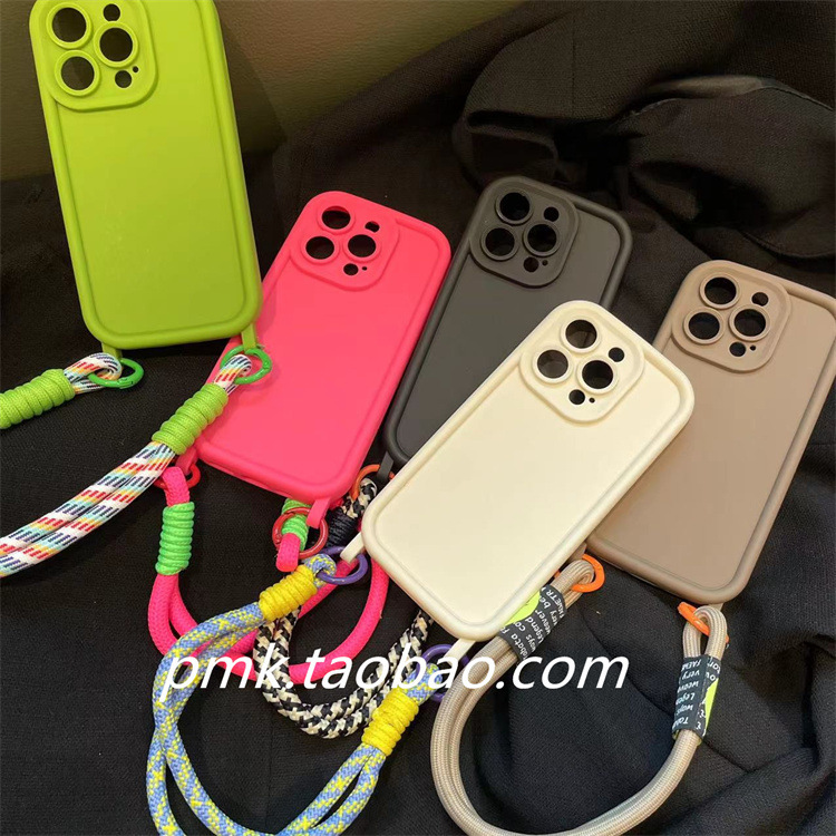 Personalized contrasting woven lanyard suitable for Apple 17 Promax phone case, iPhone 13 wristband, handheld, all inclusive 15