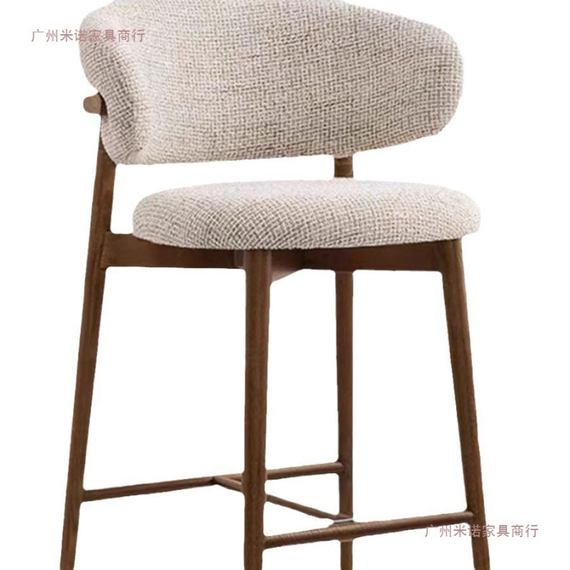 Modern solid wood bar counter chair, Nordic kitchen chair, household small dining chair, backrest, hotel restaurant, leisure high chair