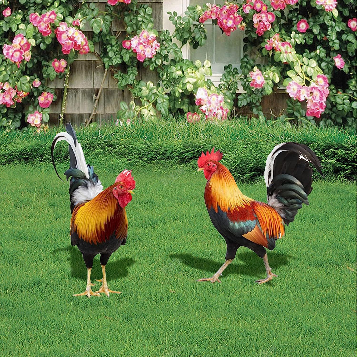 3D Courtyard Rooster Acrylic Mirror Yardart Garden Outdoor Decoration Ornaments Creative Courtyard Ornaments