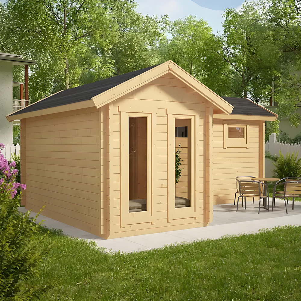Factory hot selling luxury outdoor sauna room cedar/hemlock wood steam sauna garden cottage