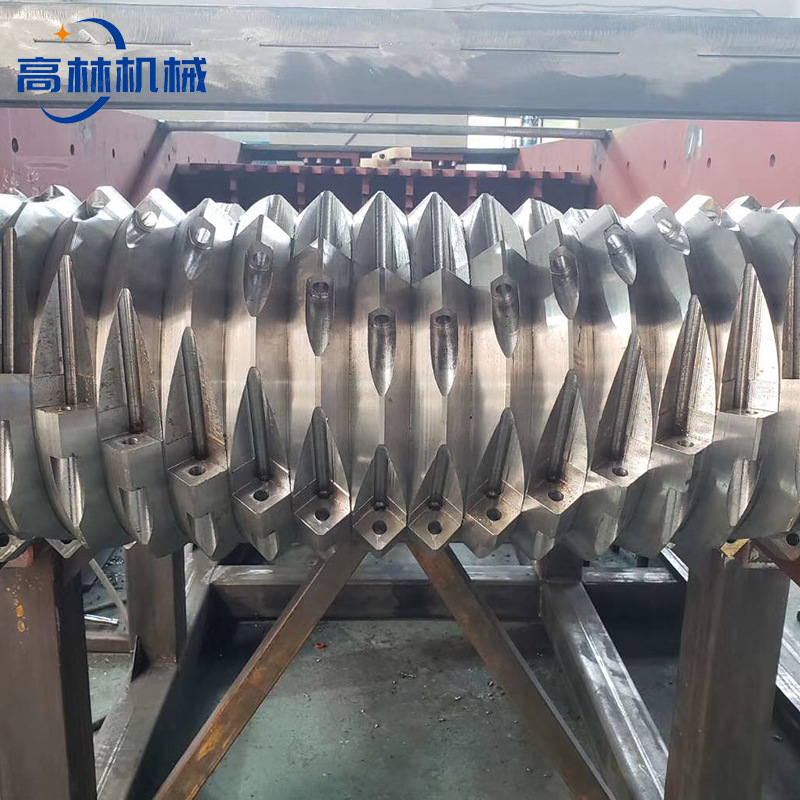 Double axis single axis metal shredder chassis oil drum crusher waste plastic garbage crusher